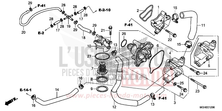 POMPE A EAU de VFR1200X "Crosstourer" DCT MAT PEARL GLARE WHITE (NHB54) 2014